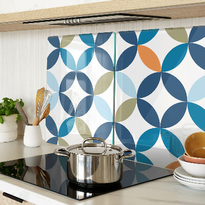 Glass cutting board Geometric leaves in different colors