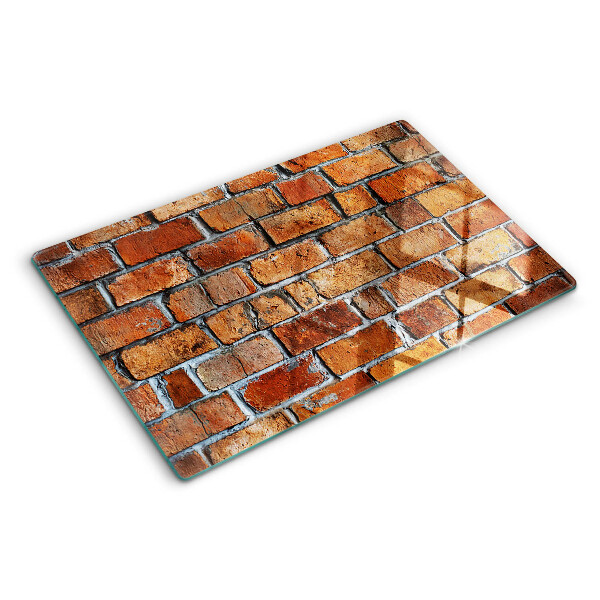 Glass kitchen board Brick wall
