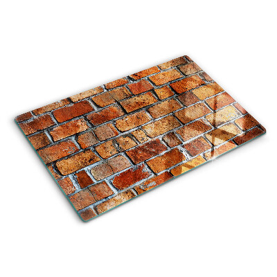 Glass kitchen board Brick wall