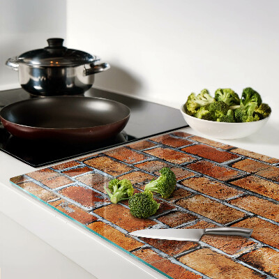 Glass kitchen board Brick wall