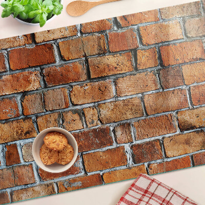 Glass kitchen board Brick wall
