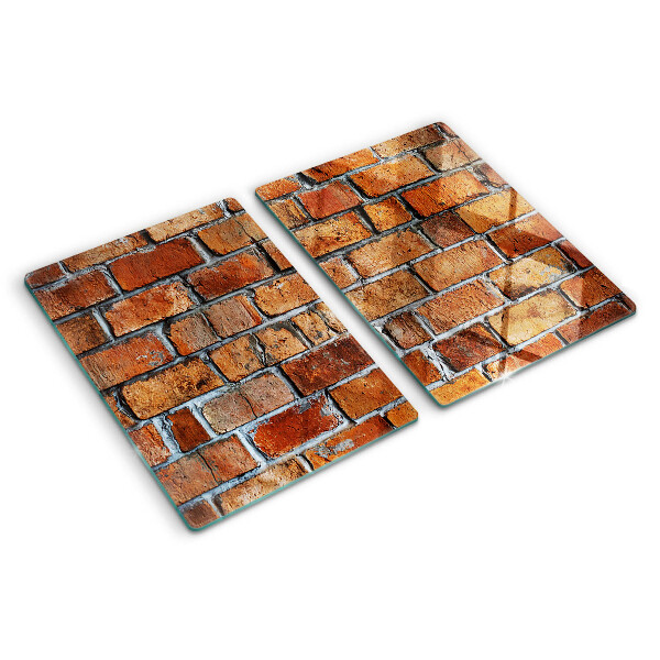 Glass kitchen board Brick wall
