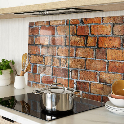 Glass kitchen board Brick wall