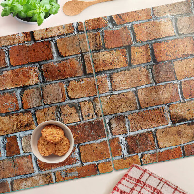 Glass kitchen board Brick wall