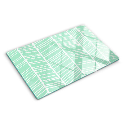 Chopping board Green stripes with white lines