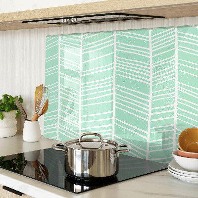 Chopping board Green stripes with white lines