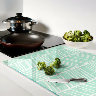 Chopping board Green stripes with white lines