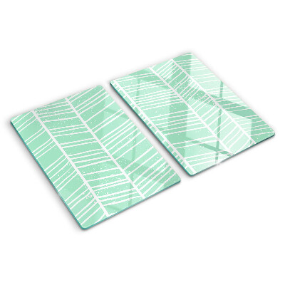 Chopping board Green stripes with white lines