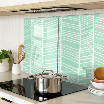 Chopping board Green stripes with white lines