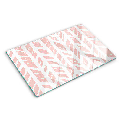 Chopping board glass Leaves in a pink shade