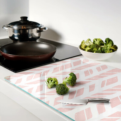 Chopping board glass Leaves in a pink shade