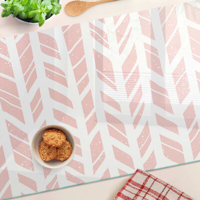 Chopping board glass Leaves in a pink shade