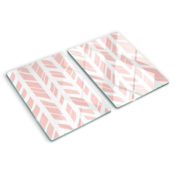Chopping board glass Leaves in a pink shade