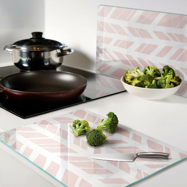 Chopping board glass Leaves in a pink shade