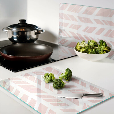 Chopping board glass Leaves in a pink shade