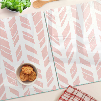 Chopping board glass Leaves in a pink shade