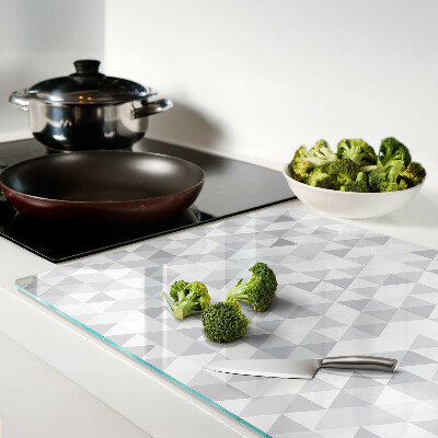 Glass kitchen board Triangle motif in shades of gray