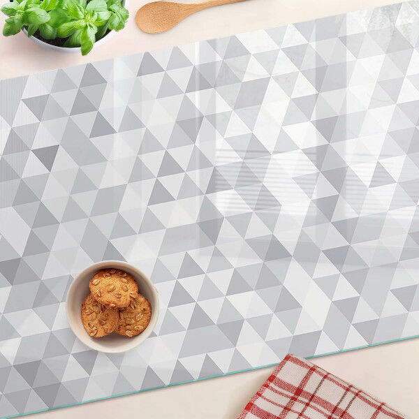 Glass kitchen board Triangle motif in shades of gray