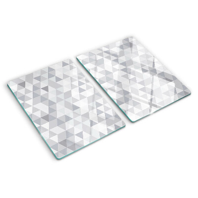 Glass kitchen board Triangle motif in shades of gray