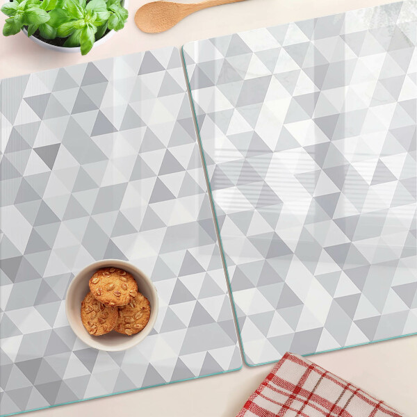 Glass kitchen board Triangle motif in shades of gray