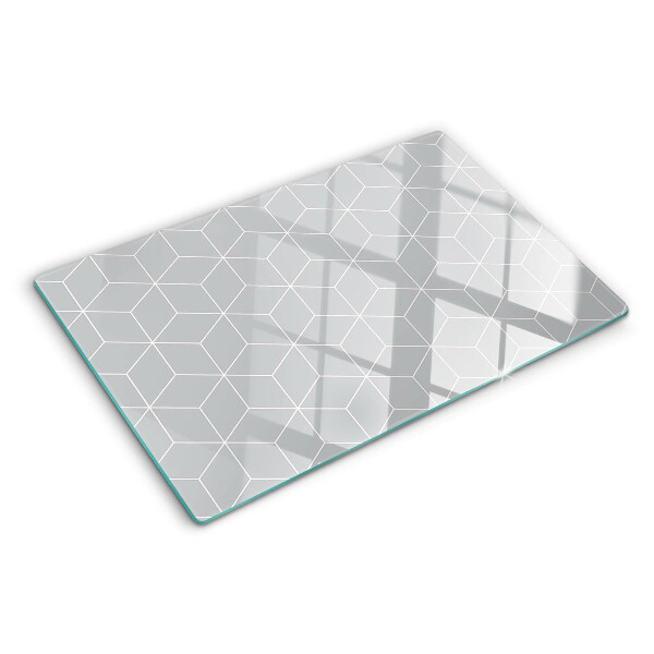 Chopping board glass Hexagonal geometric grid