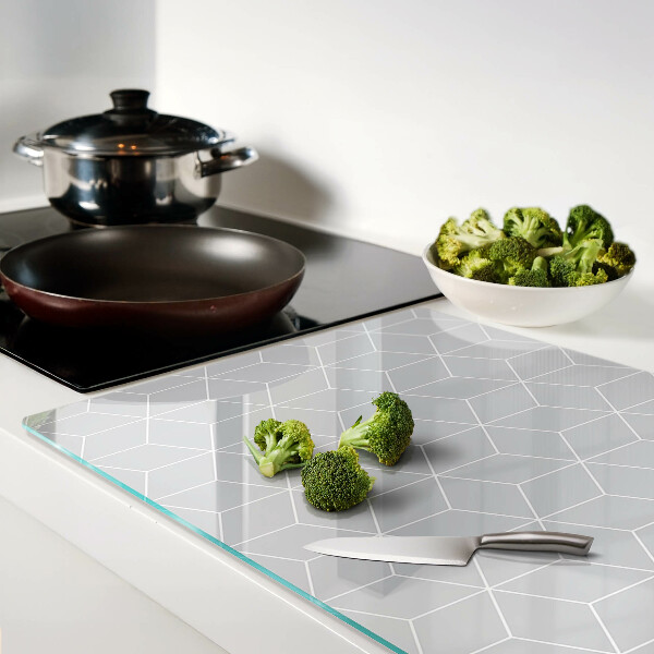 Chopping board glass Hexagonal geometric grid