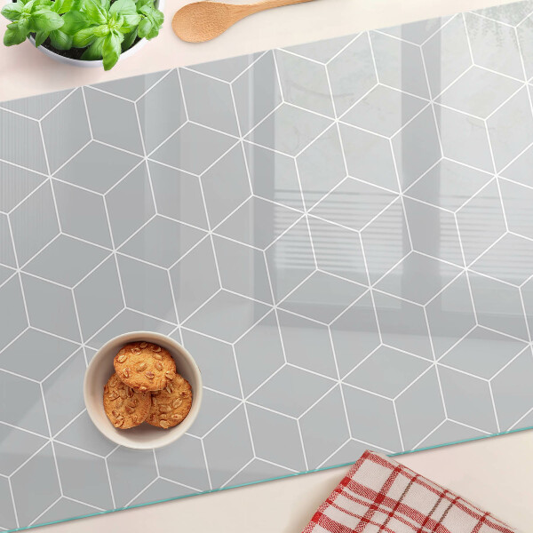Chopping board glass Hexagonal geometric grid