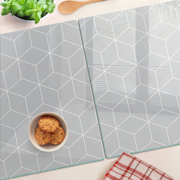 Chopping board glass Hexagonal geometric grid