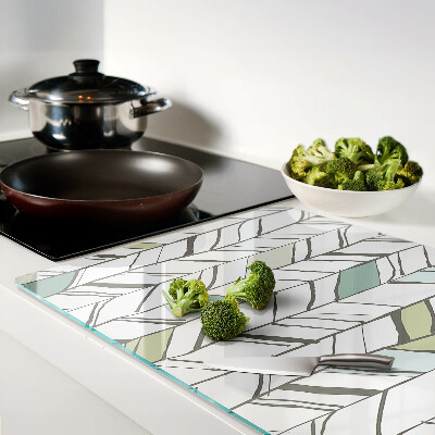 Glass chopping board Leafy patterns in shades of green