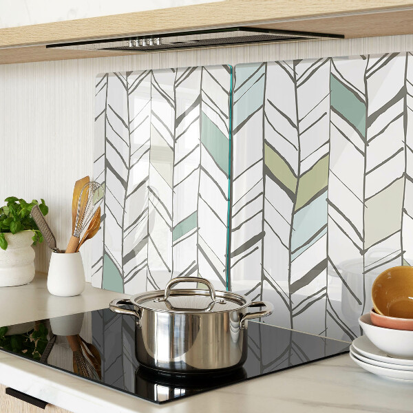 Glass chopping board Leafy patterns in shades of green