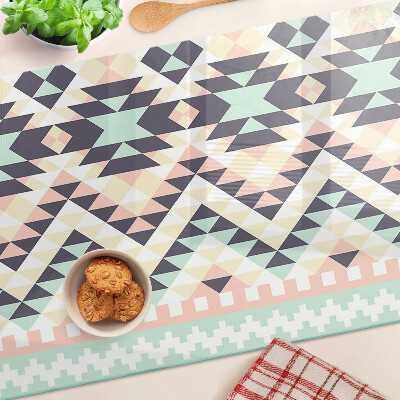 Glass kitchen board Geometric motif in pastel colors