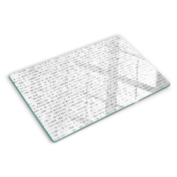 Chopping board glass A sequence of numbers