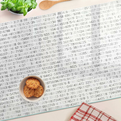 Chopping board glass A sequence of numbers