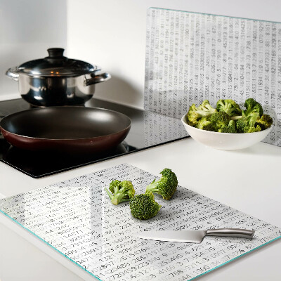 Chopping board glass A sequence of numbers