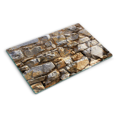 Chopping board glass Stone wall