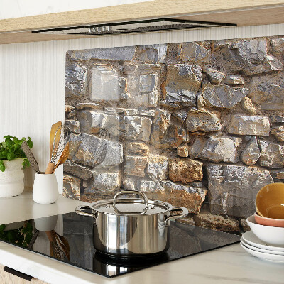 Chopping board glass Stone wall