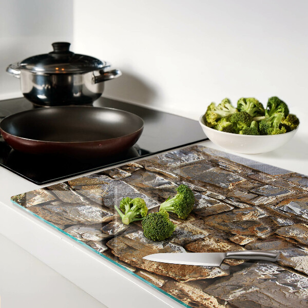 Chopping board glass Stone wall