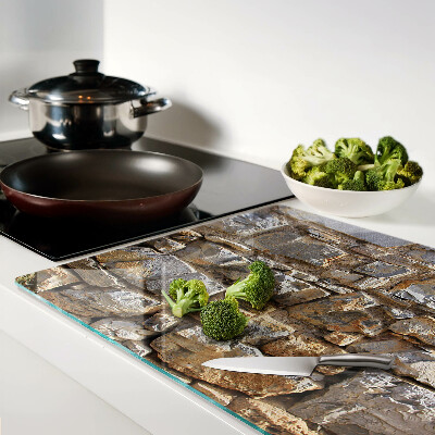 Chopping board glass Stone wall
