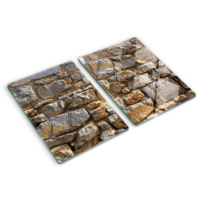 Chopping board glass Stone wall