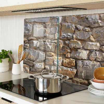 Chopping board glass Stone wall