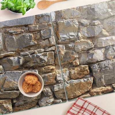 Chopping board glass Stone wall
