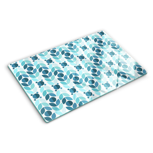 Cutting board Leaves in shades of blue