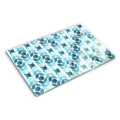 Cutting board Leaves in shades of blue