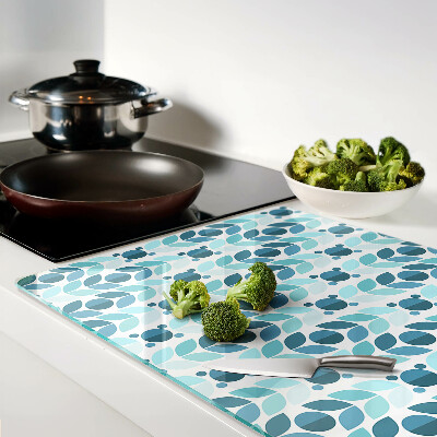 Cutting board Leaves in shades of blue