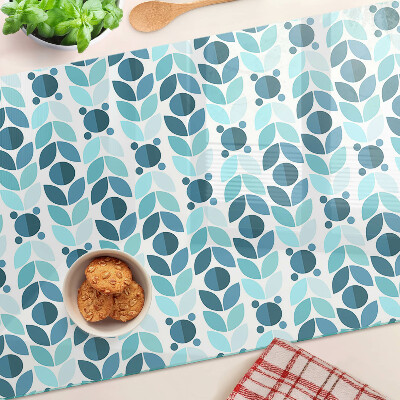 Cutting board Leaves in shades of blue
