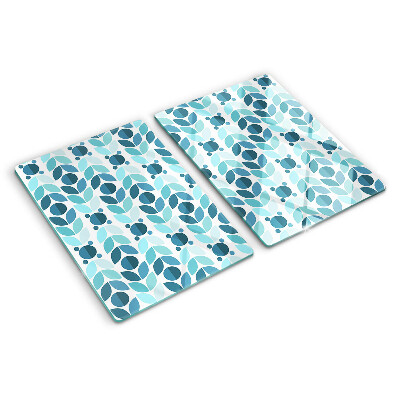 Cutting board Leaves in shades of blue