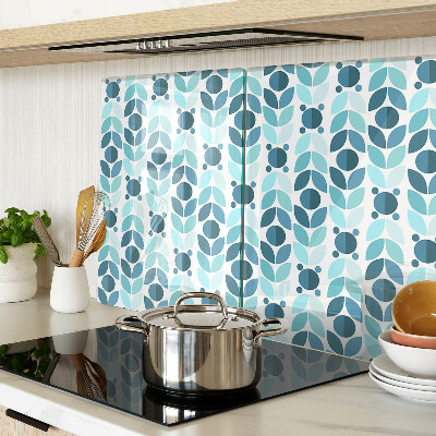 Cutting board Leaves in shades of blue