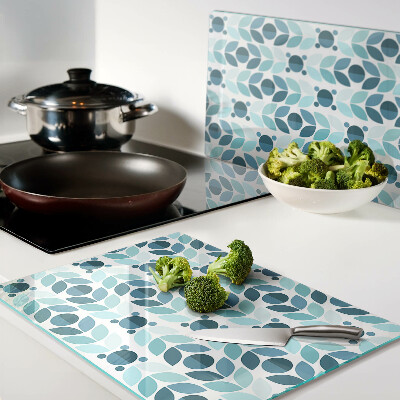 Cutting board Leaves in shades of blue