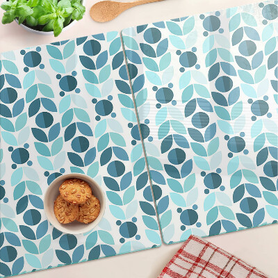 Cutting board Leaves in shades of blue