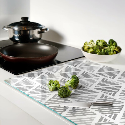 Glass kitchen board Geometric patterns in shades of gray